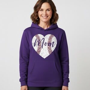 Purple Mom Baseball Hoodie XL